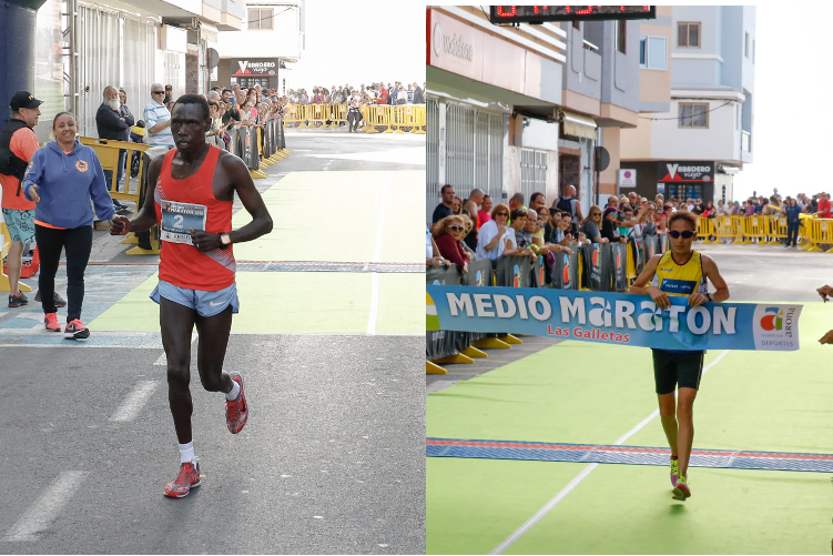 Aroa Merino y Philip Kiplagat ganadores de la XXII Media Maratón de Las Galletas 2018